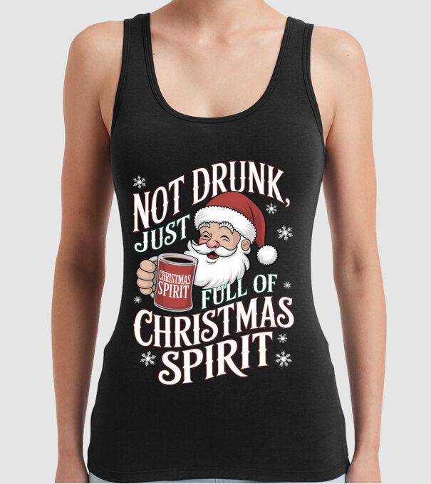 Christmas Spirit Santa model negru pe tricou