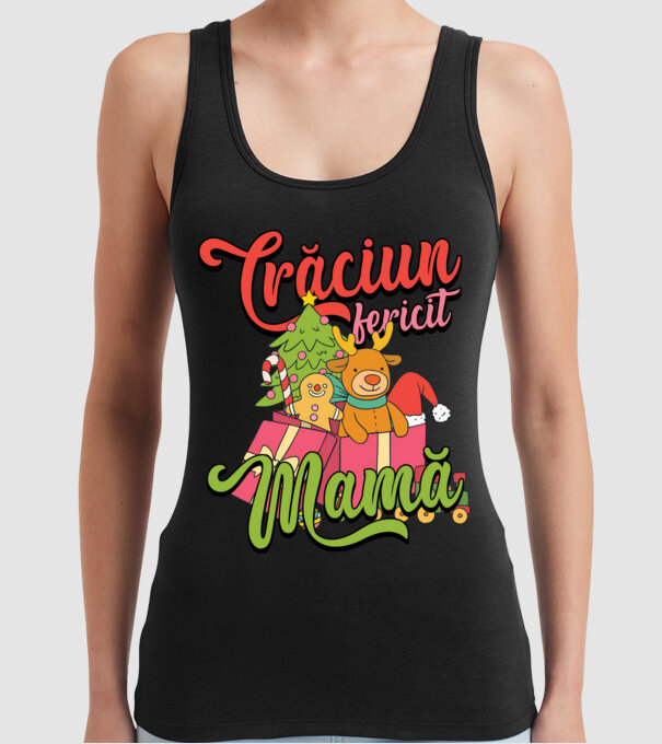 CRĂCIUN FERICIT MAMĂ model negru pe tricou