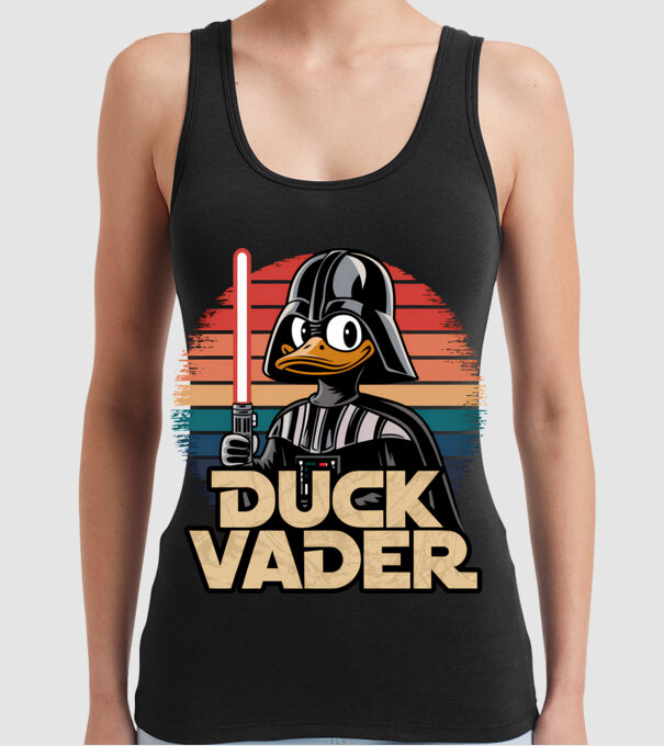 Duck Vader model negru pe tricou