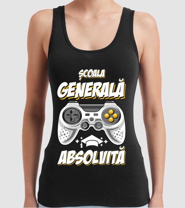 Gameri şcoală școală generală model negru pe tricou
