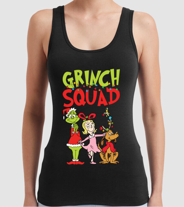 Grinch Squad model negru pe tricou