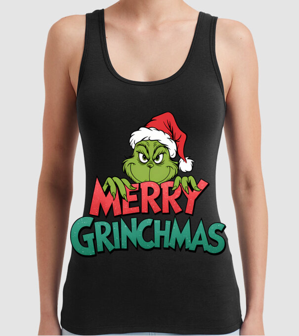 Merry Grinchmas model negru pe tricou
