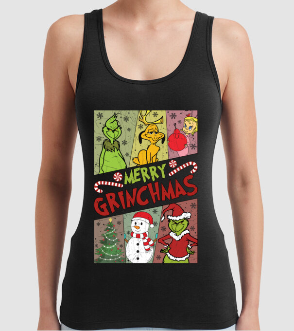 Merry Grinchmas - Grinch model negru pe tricou
