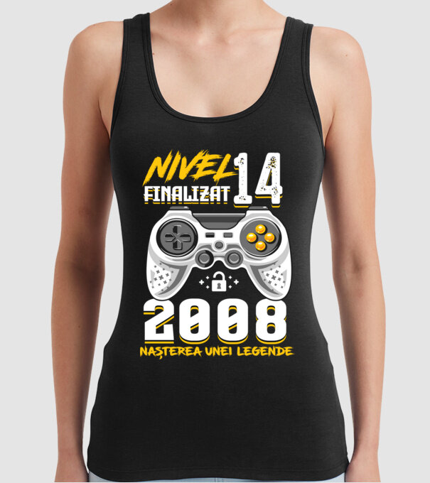 Nivel 14 finalizat. 2008 nașterea unei legende model negru pe tricou