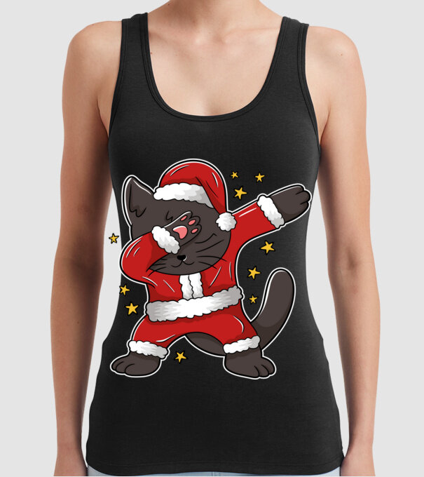 Pisică Dab model negru pe tricou