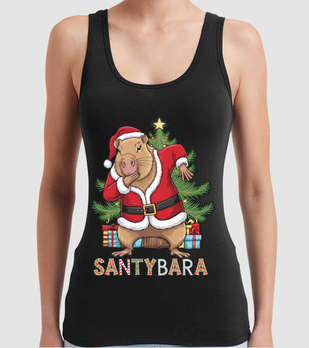 Santybara model negru pe tricou