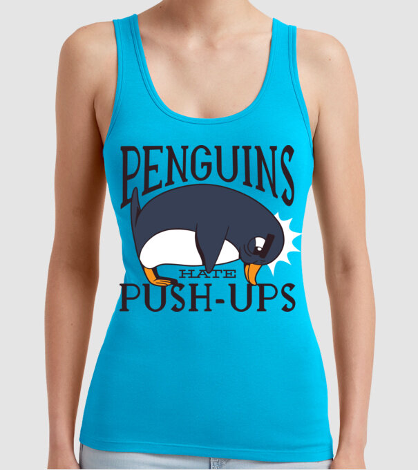 Pinguinii urăsc flotările model turcoaz pe tricou