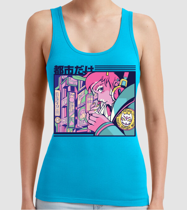 Anime Țigaretă model turcoaz pe tricou