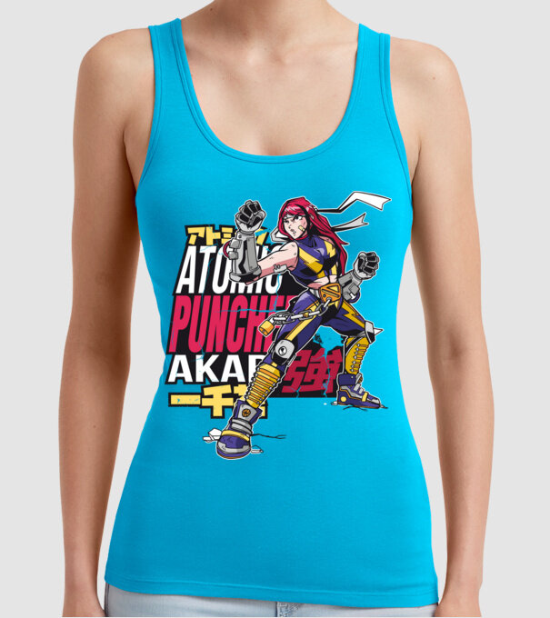 Anime fată Războinic model turcoaz pe tricou