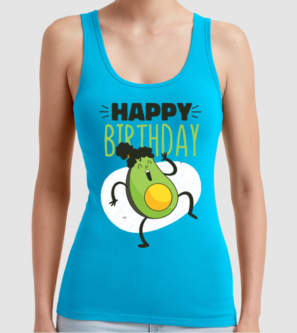 Avocado La mulți ani model turcoaz pe tricou
