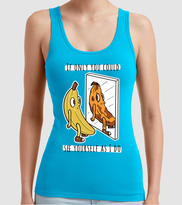 Oglindă Banană model turcoaz pe tricou