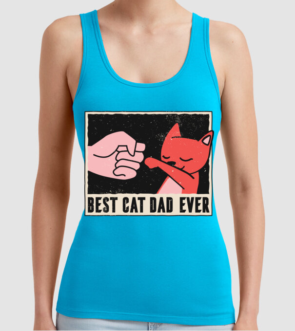 Best Cat Dad Ever - Cel mai bun stăpân de pisică model turcoaz pe tricou