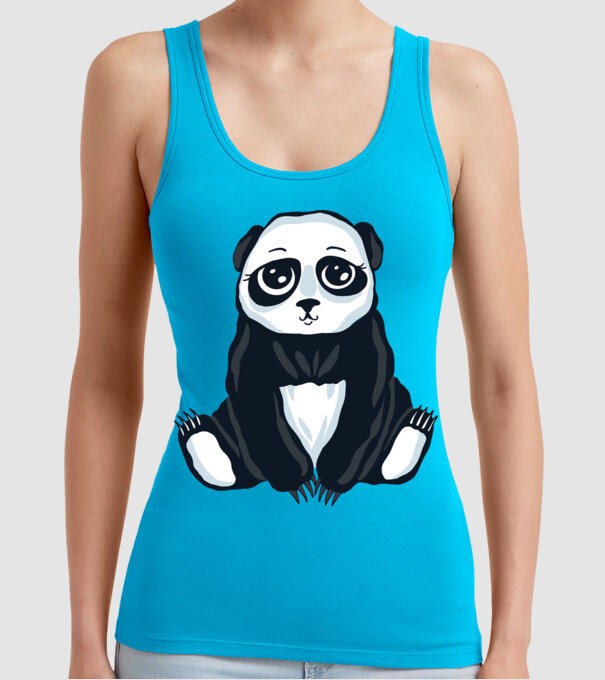 Panda drăguț model turcoaz pe tricou