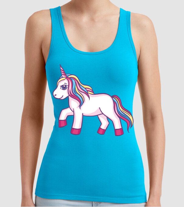 Unicorn drăguț model turcoaz pe tricou