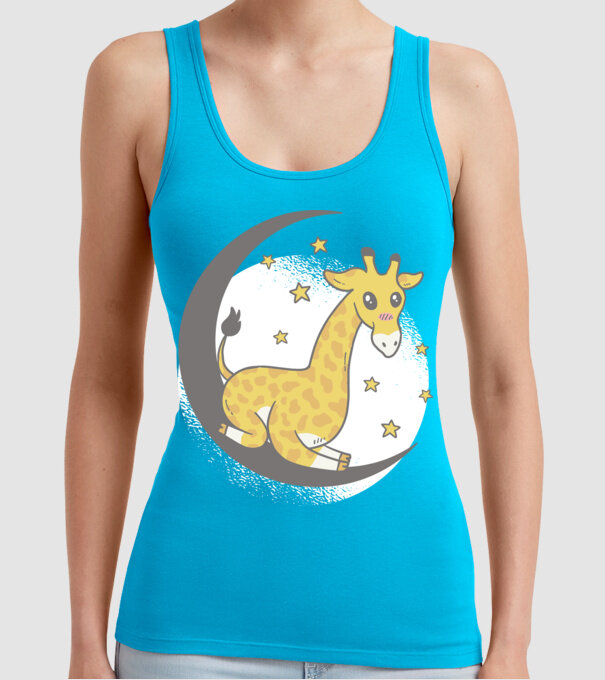 Girafă drăguță model turcoaz pe tricou