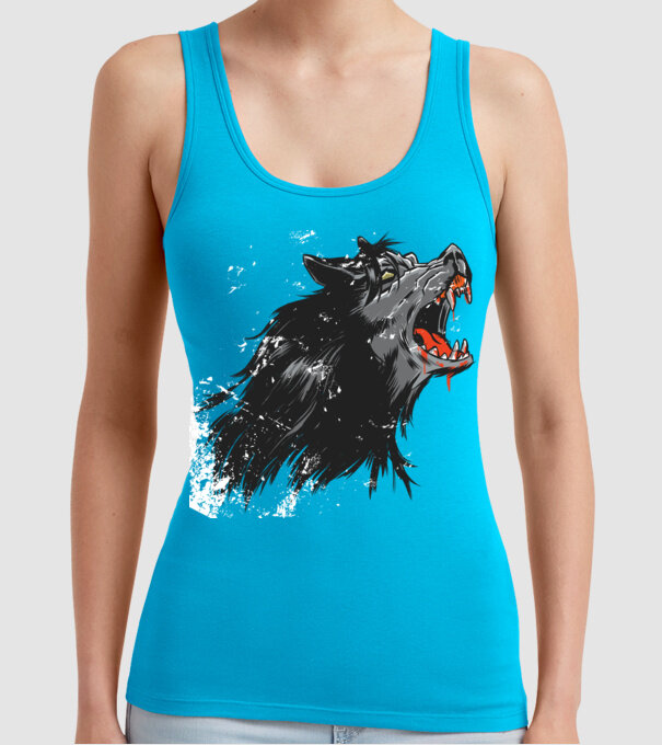 Urlet de lup model turcoaz pe tricou