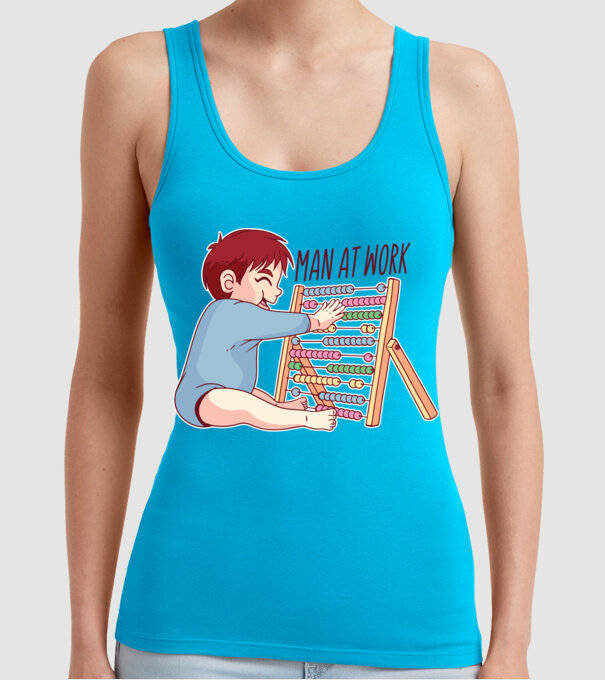 Bărbat la lucru tricou amuzant model turcoaz pe tricou