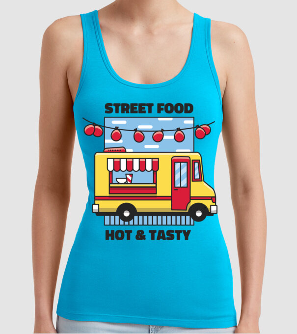Foodtruck model turcoaz pe tricou