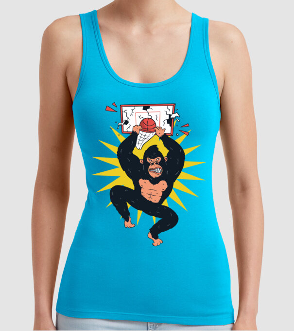Gorilă baschet model turcoaz pe tricou