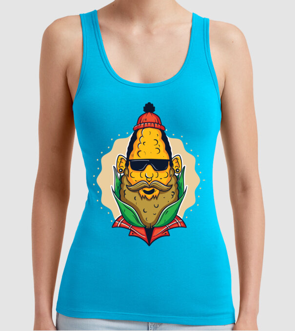 Hipster porumb model turcoaz pe tricou