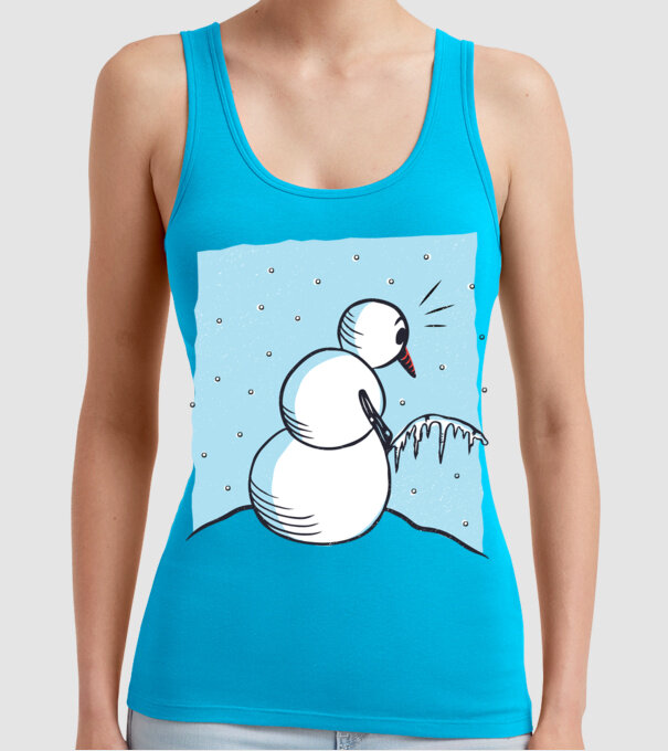Om de zăpadă face pipi tricou amuzant model turcoaz pe tricou