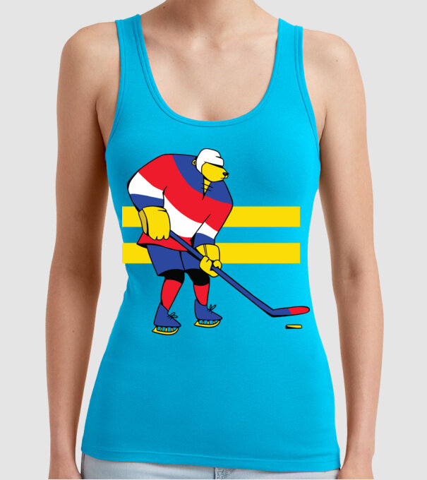 Urs hocheist model turcoaz pe tricou