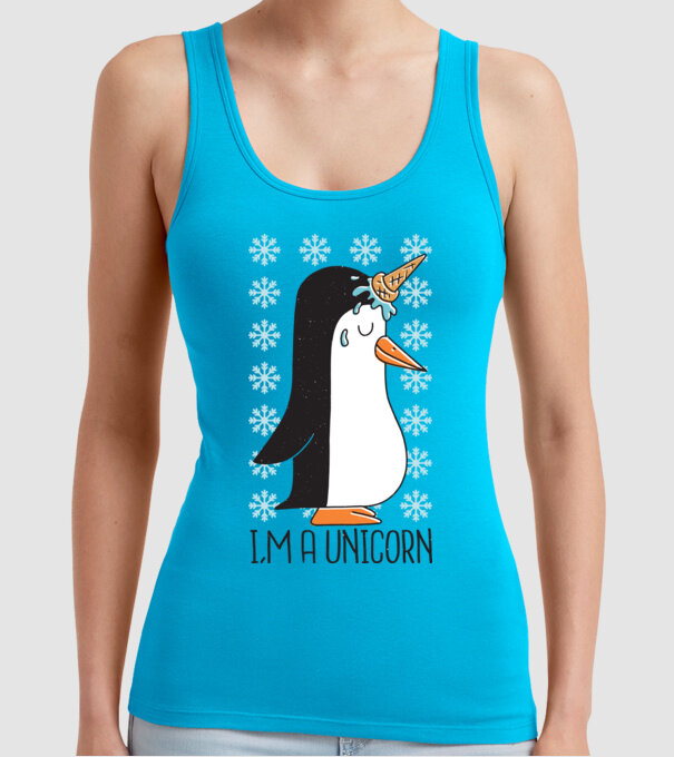 'I''m a Unicorn - Pinguin Unicorn' model turcoaz pe tricou
