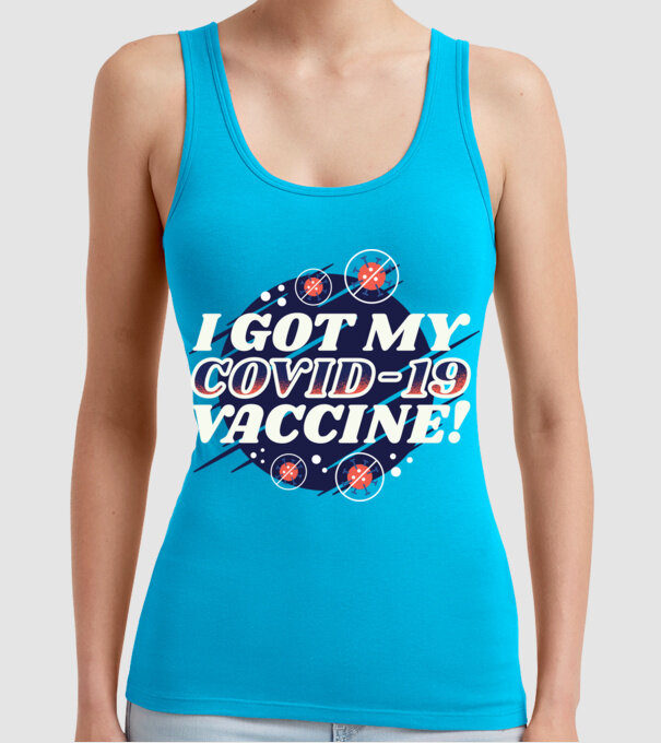 I got my Vaccine model turcoaz pe tricou