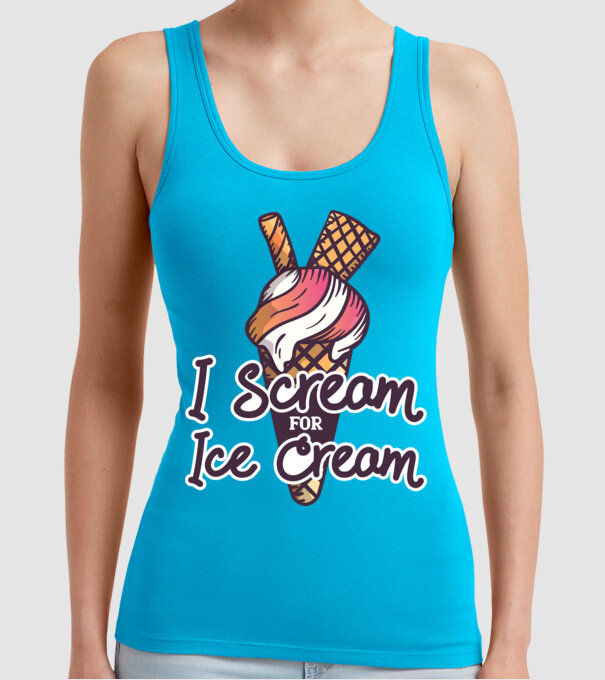 I Scream for Ice Cream model turcoaz pe tricou