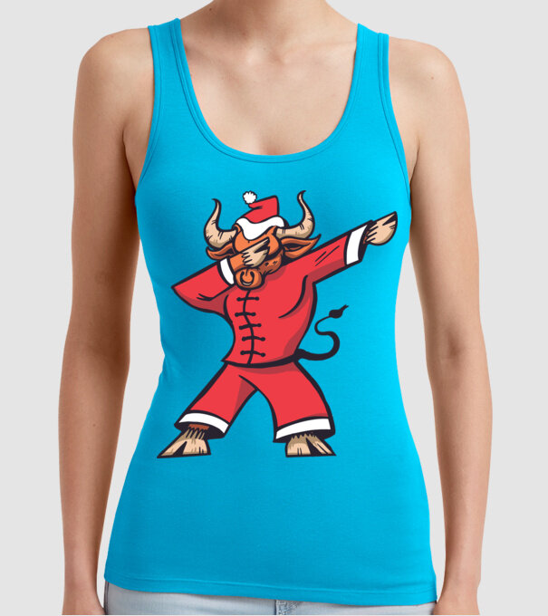 Taur de Crăciun DAB model turcoaz pe tricou