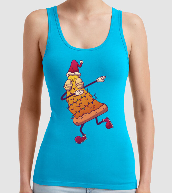 Pizza de Crăciun DAB model turcoaz pe tricou