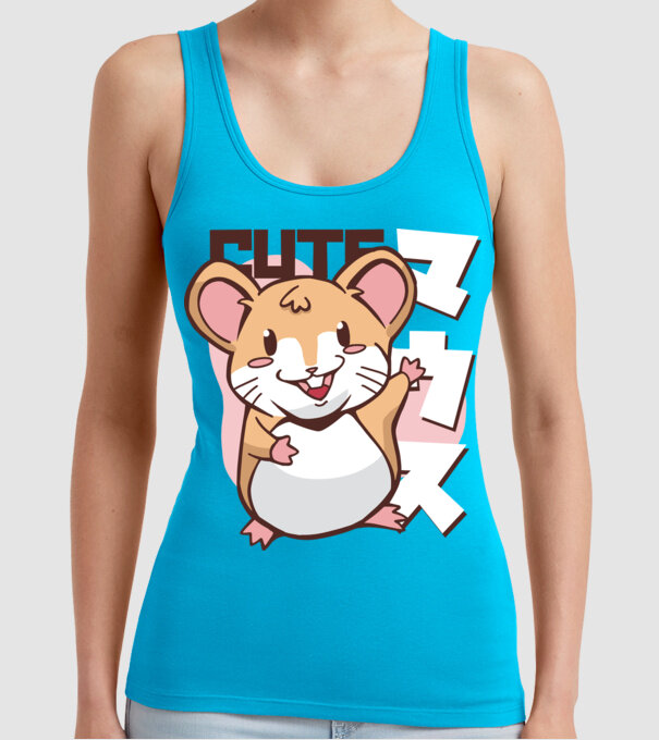Șoarece Kawaii model turcoaz pe tricou
