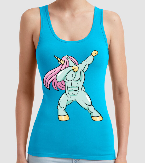 Unicorn Body Building DAB model turcoaz pe tricou