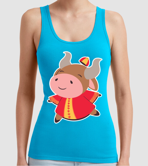 Anul chinezesc - Anul Bivolului model turcoaz pe tricou