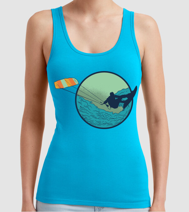 Tricou Kitesurf model turcoaz pe tricou