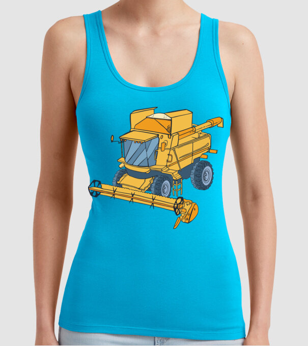 Combină agricolă model turcoaz pe tricou