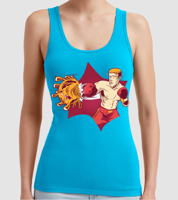 Coronavirus KO - Box model turcoaz pe tricou