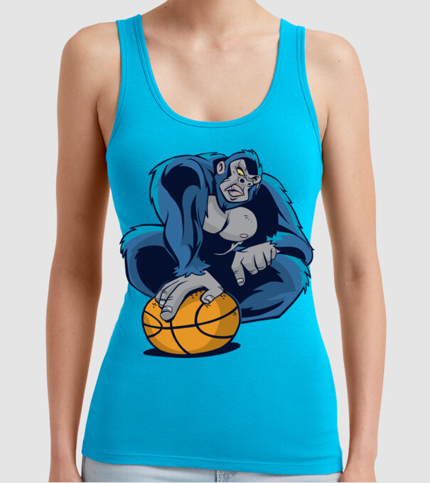 Gorilă Baschet model turcoaz pe tricou