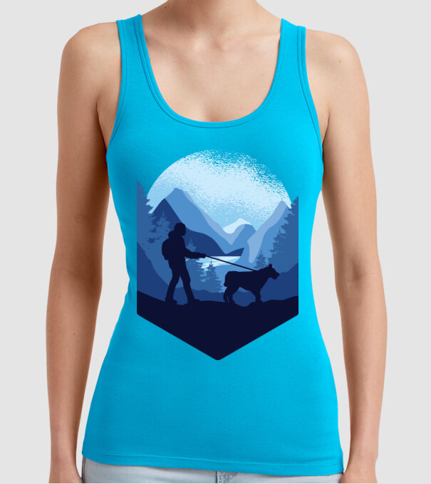 Excursie cu Câine model turcoaz pe tricou