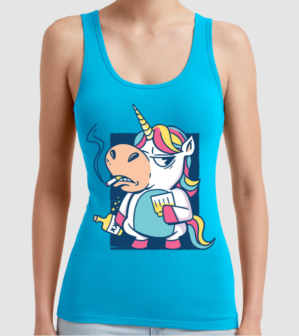 Unicorn rebel model turcoaz pe tricou