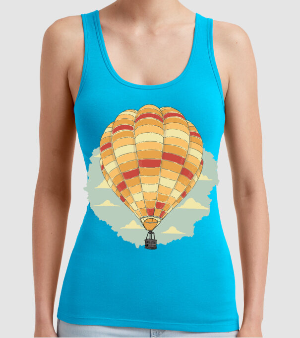 Aerostat model turcoaz pe tricou
