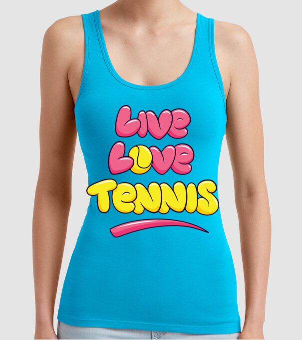 Live Love Tennis model turcoaz pe tricou