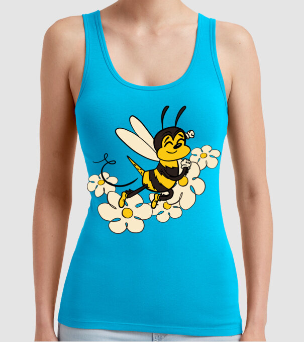 Albină Floare model turcoaz pe tricou