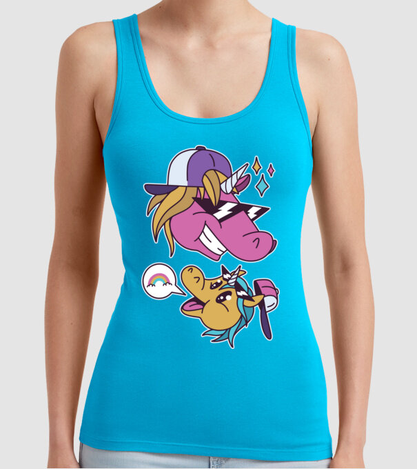Unicorni cool model turcoaz pe tricou