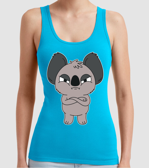 Koala Supărat model turcoaz pe tricou