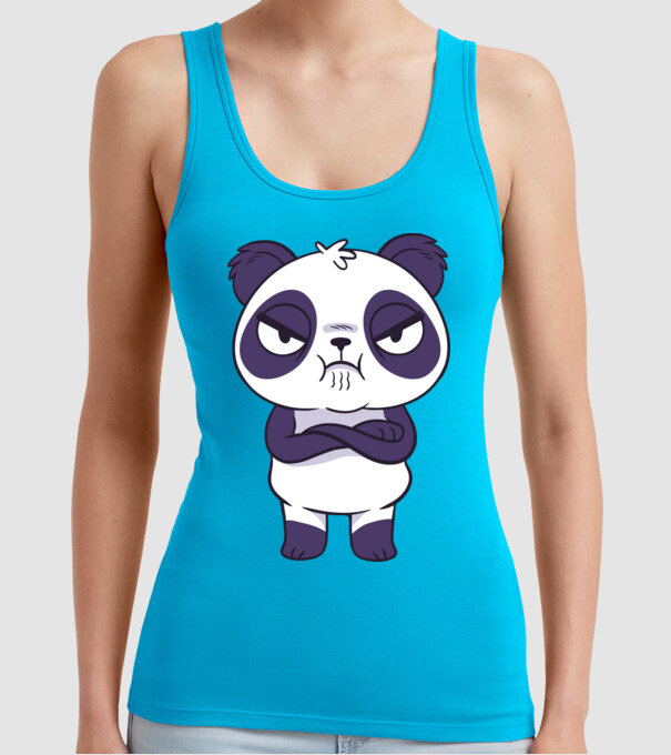 Panda furios model turcoaz pe tricou