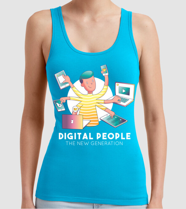 Oamenii multitasking sunt generația viitoare model turcoaz pe tricou