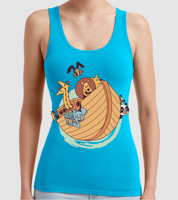 Arca lui Noe model turcoaz pe tricou