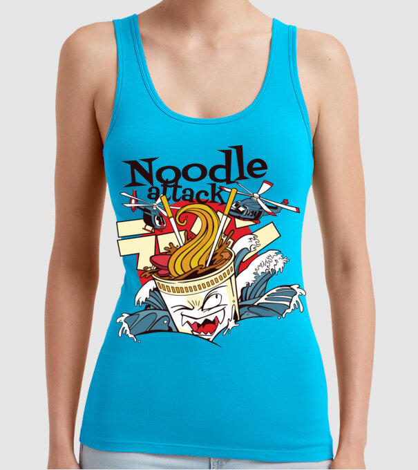 Noodle Attack model turcoaz pe tricou