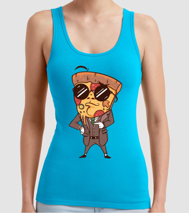 Agent de pizza în Costum model turcoaz pe tricou